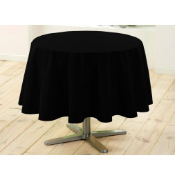 Nappe ronde unie - Diamètre 180 cm - Noir