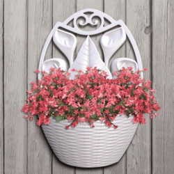 Pot de fleurs mural - GERLA PAGLIA - 32 x 16 cm - Blanc