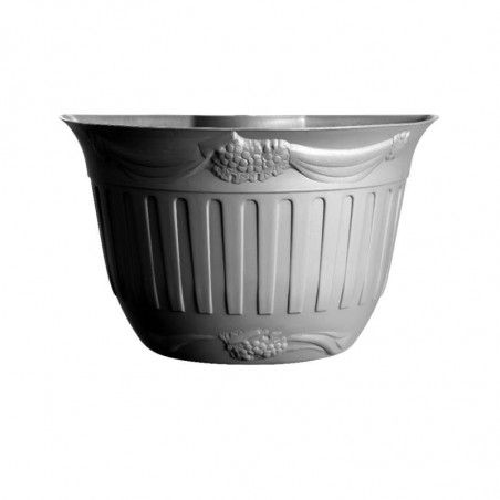 Set de 2 pots de fleurs - GERLA STYLE - 26 x 14 cm - Anthracite