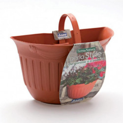 Set de 2 pots de fleurs - GERLA STYLE - L 26 cm - Terracotta