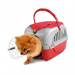 Cage de transport pour animaux - 52 x 33 cm - Rouge