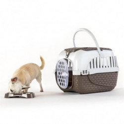 Cage de transport pour animaux - 52 x 33 cm - Taupe