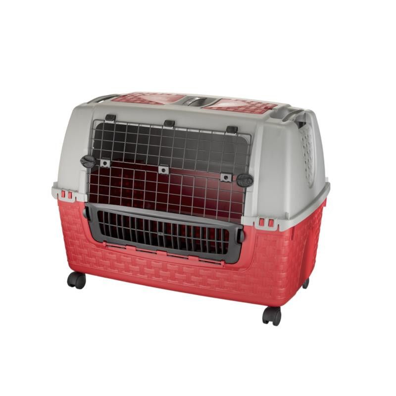 Cage de transport pour animaux - Easy Tour - 88 x 52 cm - Rouge