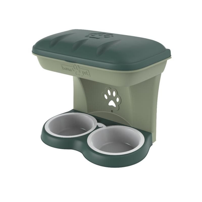 Gamelle pour chiens murale - 48 x 27 cm - Vert