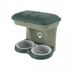 Gamelle pour chiens murale - 50 x 29 cm - Vert