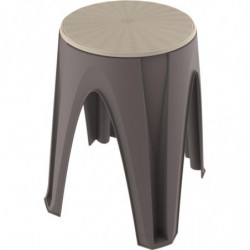 Tabouret rond - 35 x 35 cm - Taupe