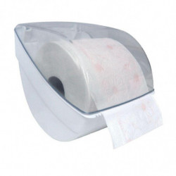 Porte-papier toilette - L 14 cm x l 16,5 cm x H 15,5 cm - Blanc