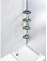 Etagère d'angle de douche téléscopique - Aluminium - 4 niveaux avec crochets