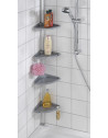 Etagère d'angle de douche téléscopique - Aluminium - 4 niveaux avec crochets