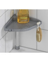 Etagère d'angle de douche téléscopique - Aluminium - 4 niveaux avec crochets