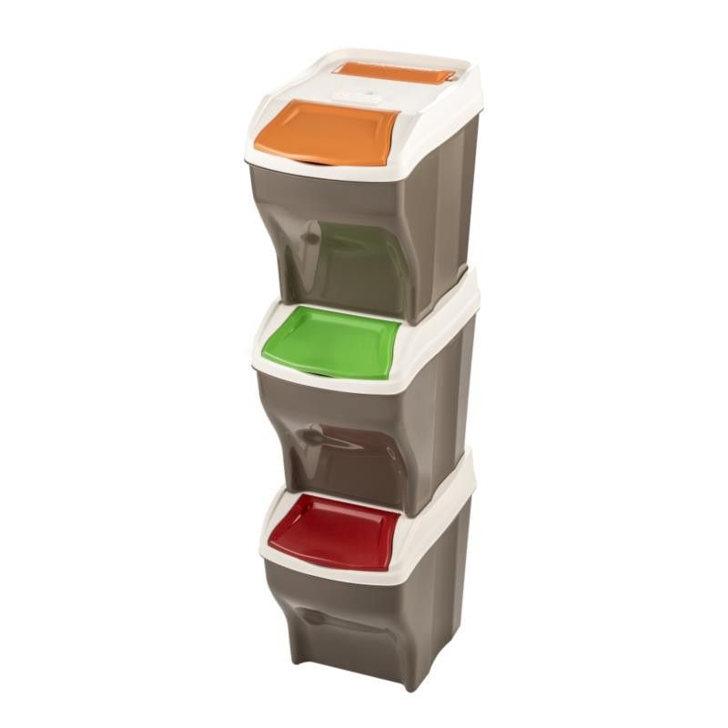 Lot de 3 poubelles Poker Plus - 81 L - Coloris aléatoire