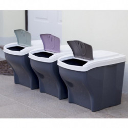 Lot de 3 poubelles Tris - 60 L - Coloris aléatoire