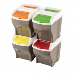 Lot de 4 poubelles Poker Plus - 108 L - Coloris aléatoire