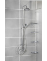 Etagère d'angle de douche téléscopique - Aluminium - 4 niveaux avec crochets