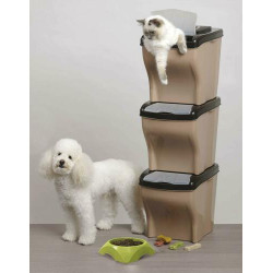 Set de 3 bacs de stockage - 20 L - Beige