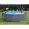 Piscine tubulaire ronde graphite - D 478 x 124 cm - PVC - Gris