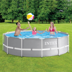 Kit piscine tubulaire ronde - Prism frame - 3,66 m x 1,22 m - Intex