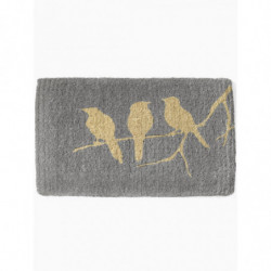 Paillasson antidérapant - Oiseaux - L 76 x l 46 cm  - Gris