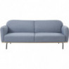 Canapé lit en velours - Cheparton - L 80 x l 204 X H 80 cm - Bleu