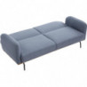 Canapé lit en velours - Cheparton - L 80 x l 204 X H 80 cm - Bleu
