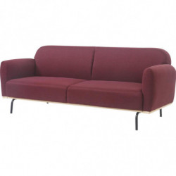Canapé lit en velours - Cheparton - L 80 x l 204 X H 80 cm - Rouge
