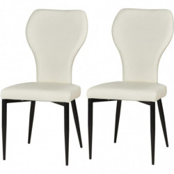 Lot de 2 chaises de séjour - Victoria - L 59 x l 47 x H 95 cm - Blanc