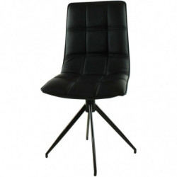 Lot de 2 chaises en cuir matelassé - Madera - L 60 x l 51 x H 86,5 cm - Noir