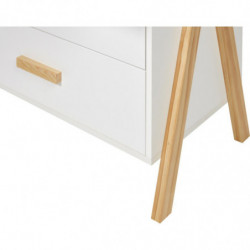 Commode en bois - Amarok - 3 tiroirs - L 76 x l 40 x H 80 cm - Blanc