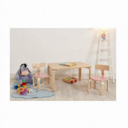 Ensemble table en bois et 2 chaises pour enfants - Rose