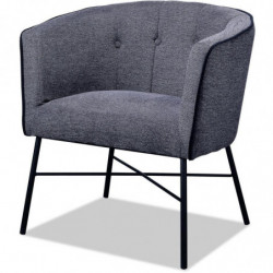 Fauteuil - Fahrenheit - L 64 x l 63 x H 74 cm - Gris