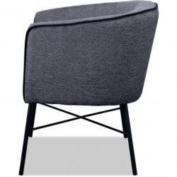 Fauteuil - Fahrenheit - L 64 x l 63 x H 74 cm - Gris