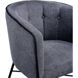 Fauteuil - Fahrenheit - L 64 x l 63 x H 74 cm - Gris