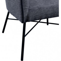 Fauteuil - Fahrenheit - L 64 x l 63 x H 74 cm - Gris