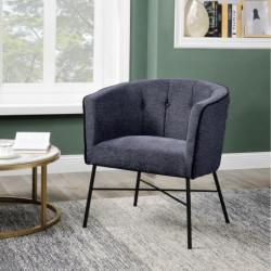 Fauteuil - Fahrenheit - L 64 x l 63 x H 74 cm - Gris