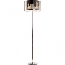 Lampadaire - Décor New-York - D 40 x H 150 cm - Argenté