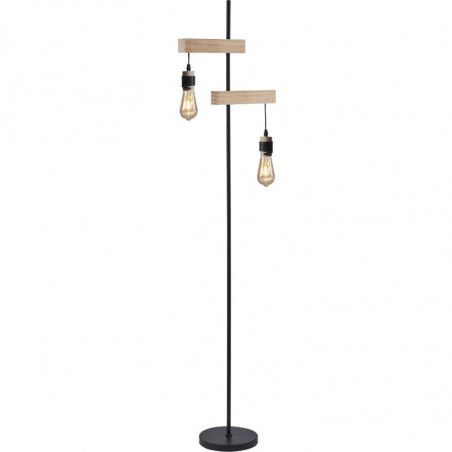 Lampadaire industriel - 2 ampoules - L 40 x l 25 x H 150 cm