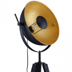 Lampadaire sur trépied - Austin - D 78,5 x H 170 cm - Noir et doré