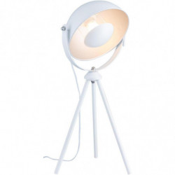 Lampe sur trépied - L 40 x l 25 x H 50 cm - Blanc et argenté