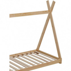 Lit pour enfant - Tipi - 90 x 190 cm - Bois naturel