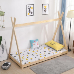 Lit pour enfant - Tipi - 90 x 190 cm - Bois naturel