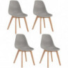 Lot de 4 chaises - Sacha - L 46,5 x P 53 x H 82 - Gris