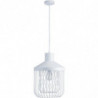 Suspension luminaire - Cage métallique - D 31 x H 43,7 cm - Blanc