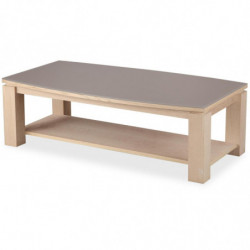 Table basse - Dolby - L 120 x P 65 x H 38 cm - Beige et taupe