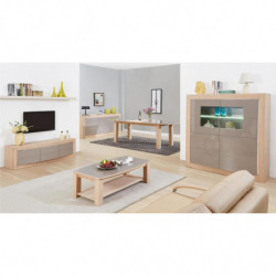 Table basse - Dolby - L 120 x P 65 x H 38 cm - Beige et taupe