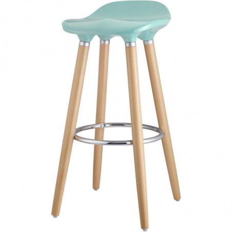 Tabouret de bar - Oslo - L 51 x l 51 x H 80.5 cm - Bleu