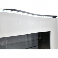 Vaisselier avec LED - L 110 x P 45 x H 152 cm - Blanc et gris
