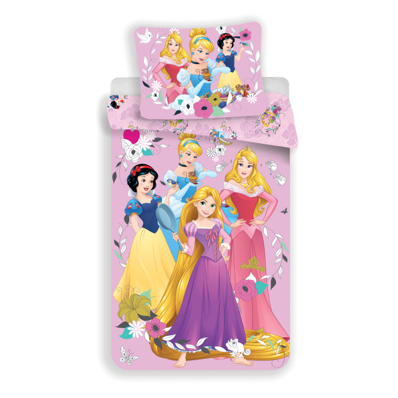 Parure de lit Princesses en coton Disney - 140 x 200 cm - Rose