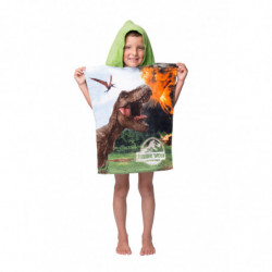 Poncho de bain en coton Jurassic World - 50 x 115 cm - Vert