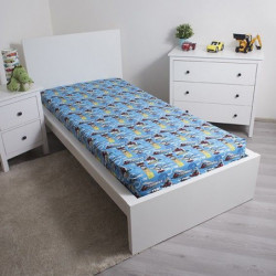 Drap en coton Thomas et ses amis - 90 x 200 + 25 cm - Bleu