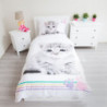 Parure de lit chaton - 140 x 200 cm - Blanc